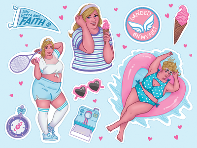 Faith: Taking Flight Pre-order Stickers book cover camp character design character illustration comic comic art faith faith herbert ice cream illustration pool sticker sticker design stickers summer summer camp super hero superhero swimming valiant comics