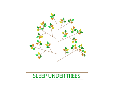 SLEEP UNDER TREES design flat flowers holliday illustration nature relax sleep t shirt illustration trees ui vector web