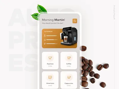☕️Coffee Machine App Prototype animation design ui uiux