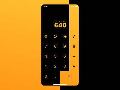 DailyUI #04 - Calculator 004 04 4 app black calculation calculator daily daily ui dailyui design figma ios orange ui