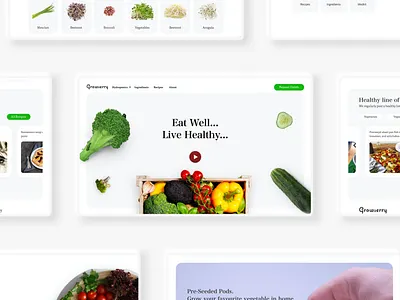 Healthy food website adobe xd flat design food food app foodwebsite healthfood healthy healthyrecipes madewithxd ui user experience user interface website design