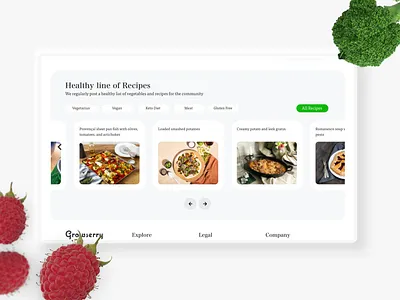 Healthy Food website - Growserry adobe xd flat design food food app foodwebsite healthfood healthy healthyrecipes madewithxd ui user experience user interface website design