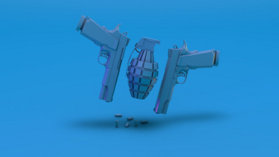 Hulu movie genre render - action 3d 3d modeling 3d rendering bullet grenade gun hulu movie movies ui ux web