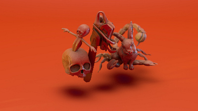 Hulu movie genre render - horror 3d 3d modeling 3d render 3d rendering app chainsaw cinema4d ghost horror hulu movie movies render rendering skull ui ux web website