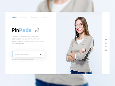PinPads Initiative design email form initiative landing page signup signup page sketch subscribe ui user interface woman