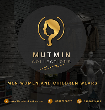 Mutmin collections fashion brand logo design