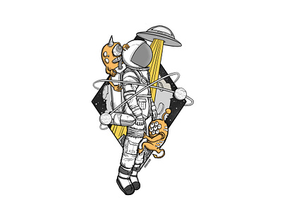 Outerspace 2d art style artist artwork design drawing graphic design illustration ink photoshop procreate raster