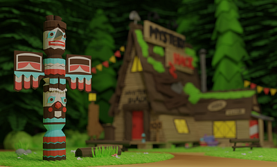 Mystery Shack | Totem 3d art 3d modeling gravity falls lowpoly mystery shack