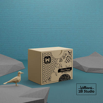 Cardboard Packing black pepper black branding cardboard colorful design illustrator pepper unique