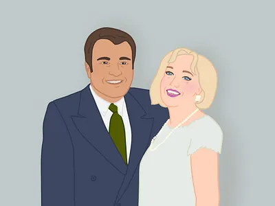 Grandparents cartoon illustration portrait