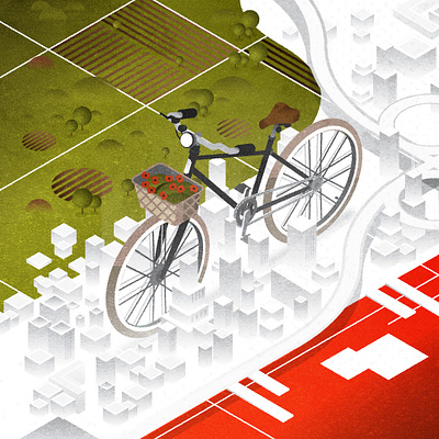 Bicycle branding city design illustration illustrator minimalist texture vector