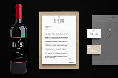 Branding Identity Silver Sage brand branding businesscard design graphic identity label letterhead logo mockup silver sage stationery typography vector wine