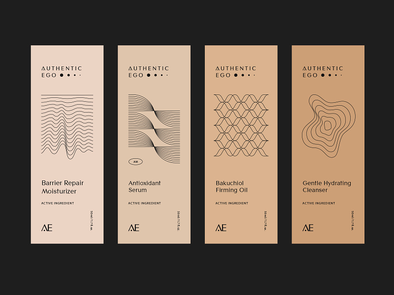 Skincare Packaging Labels abstract acne beauty branding clean contemporary cosmetics design holistic identity labels logo neutral nude packaging pattern premium science skincare sustainable