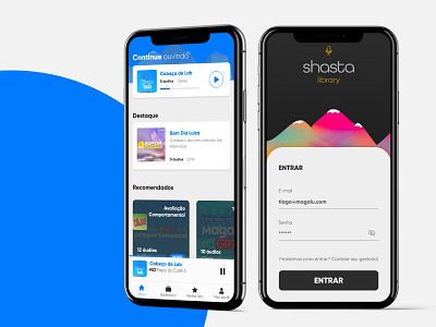 UX/UI Aplicativo Shasta Library #2 app cards design mobile player podcast podcasts ui ux