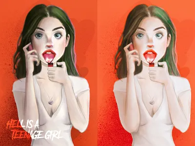 Jennifer's Body Fan Art apple pencil bloody bloody mary digital art digital paint digital painting fan art horror art horror illustration horror movies illustration illustrator ipad lighter lighting painting procreate red shading splatter