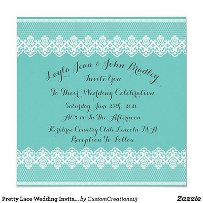 Pretty Lace Wedding Invitation engagement lace pretty wedding wedding invitation wedding invite weddings zazzle