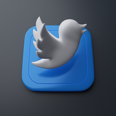 Twitter | Big Sur App Icon 3d app appicon big sur blender graphic icons invite logo neumorphism skeumorphism twitter