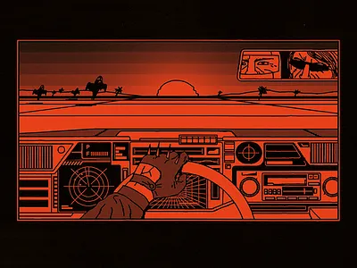 Daydreamer/Nightwalker album cd cover day future illustration music night retro road sunset vibes