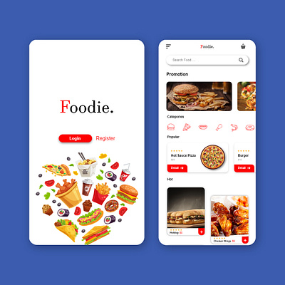 Foodie android app application concept design ui uiuxdesign ux