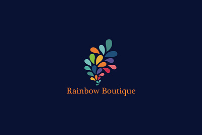 RAINBOW BOUTIQUE attractive brand branding clean clear eye catching flat flower logo logo design minimal modern rainbow simple