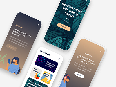 Studybook - App Concept adobe xd adobexd book book art clean ui concept ui education illustration minimal minimalist reading reading app subscription uiux visual designs