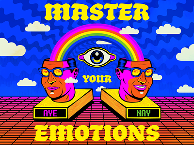 Master your emotions art design emotion figurative illustration pop art psychedelic retro surrealism vector vintage