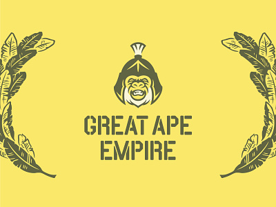 Great Ape Empire ape illustration banana leaves branding centurion empire gorilla great ape logo logo mark roman empire