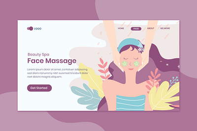 Beauty Spa Landing Page Flat Concept beauty care clinic deluxe flyer health illustration landing massage print promote salon skin spa templates website women