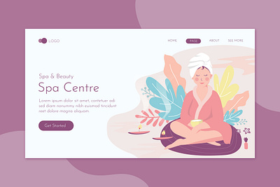 Beauty & Spa Landing Page Flat Concept beauty care clinic deluxe flyer health illustration landing massage print promote salon skin spa templates website women