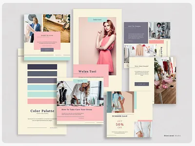 PRICILLE Instagram Template artist banner blog blogger canva color palatte content creator design download fashion indesign instagram minimalist photographer photoshop post quote social media stories template