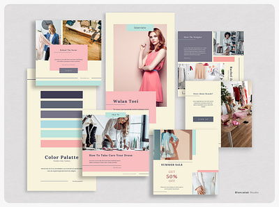 PRICILLE Instagram Template artist banner blog blogger canva color palatte content creator design download fashion indesign instagram minimalist photographer photoshop post quote social media stories template