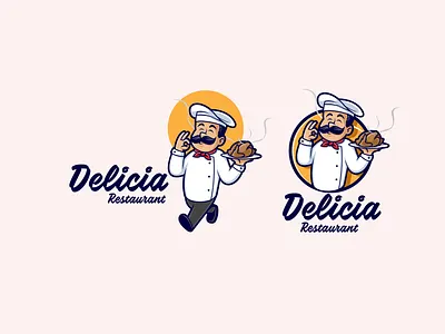 Chicken Chef Restaurant chef chef logo chicken chicken logo restaurant retro design retro logo