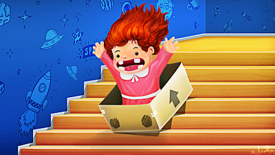 Play Time box branding design fun game game art game design games girl graphic design illustration kids kids book painting photoshop ui