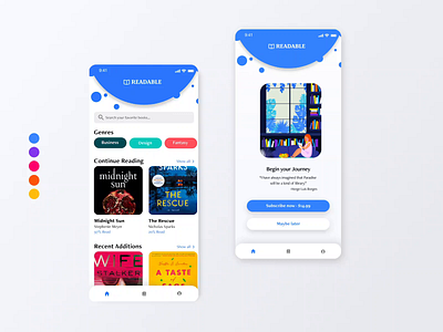 Readable - an ebook app adobe adobexd app app design clean design design ebook ecommerce ui ux