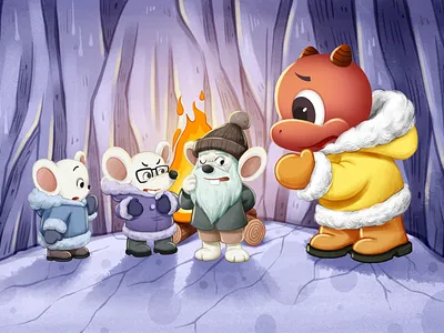 小龙可怜巴巴的求老鼠爷爷 app branding character design childrens illustration design flat illustration website