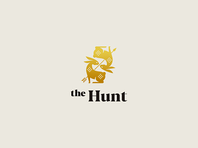The Hunt Logo Design animals arrwo brand branding cajva design emblem gold hunt identity logo luxury mark rabbit rabbits the hunt