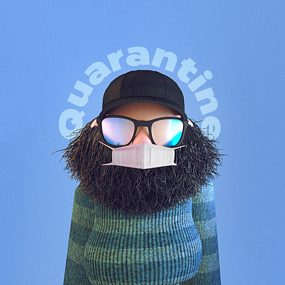 Portrait cinema4d design illustration ivannov pijama quarantine