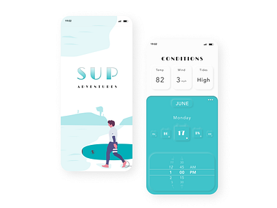 SUP Adventures adventure dailyui mobile mobile app mobile app design mobile design mobile ui neumorphic neumorphic design neumorphism paddle paddle board ui ux ui ux design water sports