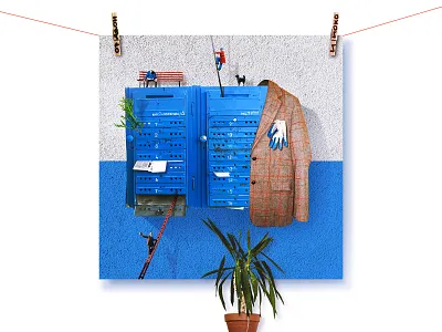 Collage with mailboxes collage illustration magic realism mailbox stishenie obstoyatelstv surrealism