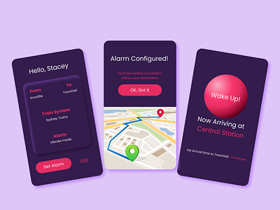 Commute Alarm App alarm commute design nap ui ux wakeup