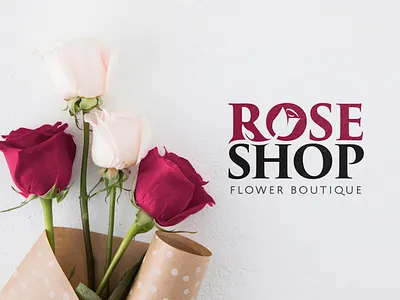 ROSE SHOP | Flower Boutique branding design graphic design illustration logo minimal negative space logo