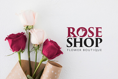 ROSE SHOP | Flower Boutique branding design graphic design illustration logo minimal negative space logo