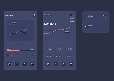 Dashboard Design for Mobile App - UI/UX adobe xd dashboad dashboard uiux figma mobile mobile app design mobile dashboard mockup uidesign uxdesign