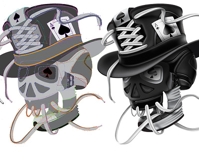Ace of Spades NFT 2d 3d art digital illustration nft opensea painting pfp skull