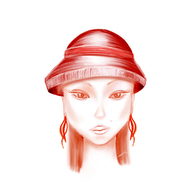 3601E181 FB55 40D8 A759 7891F57CB943 face fashion girl graphic design illustration procreate red