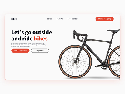 Bike Shop Landing page - Fixie bike cycle design hero landing page minimal ui uidesign uiux