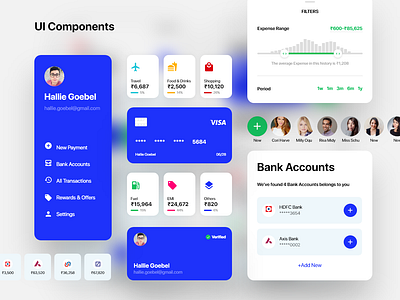 Finance App Components components finance app payment app ui kit wallet app