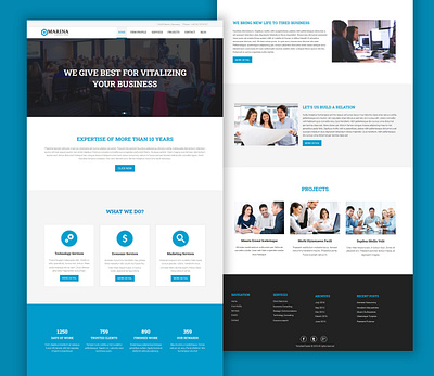 TemplateToaster Website Builder | Marina consulting WP Theme company consultant marketing marketing agency marketing campaign ui web design web development company