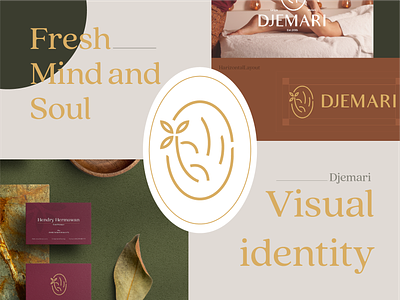 Djemari- Visual identity animation branding design flower grid hand jasmine logo massage nature print service spa