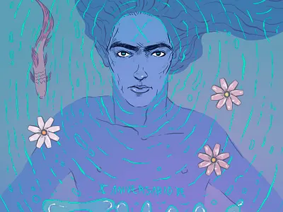 Ethan Band Poster gig illustration live music music portrait poster rock submarine water